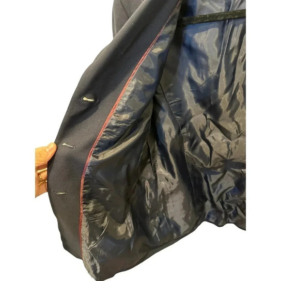 Talbots Navy Blue Wool Gold Crest Riding Equestrian Blazer Jacket Size Petite 10 - Picture 10 of 12